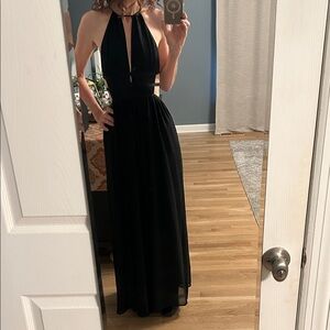 Express Black Backless Halter Dress